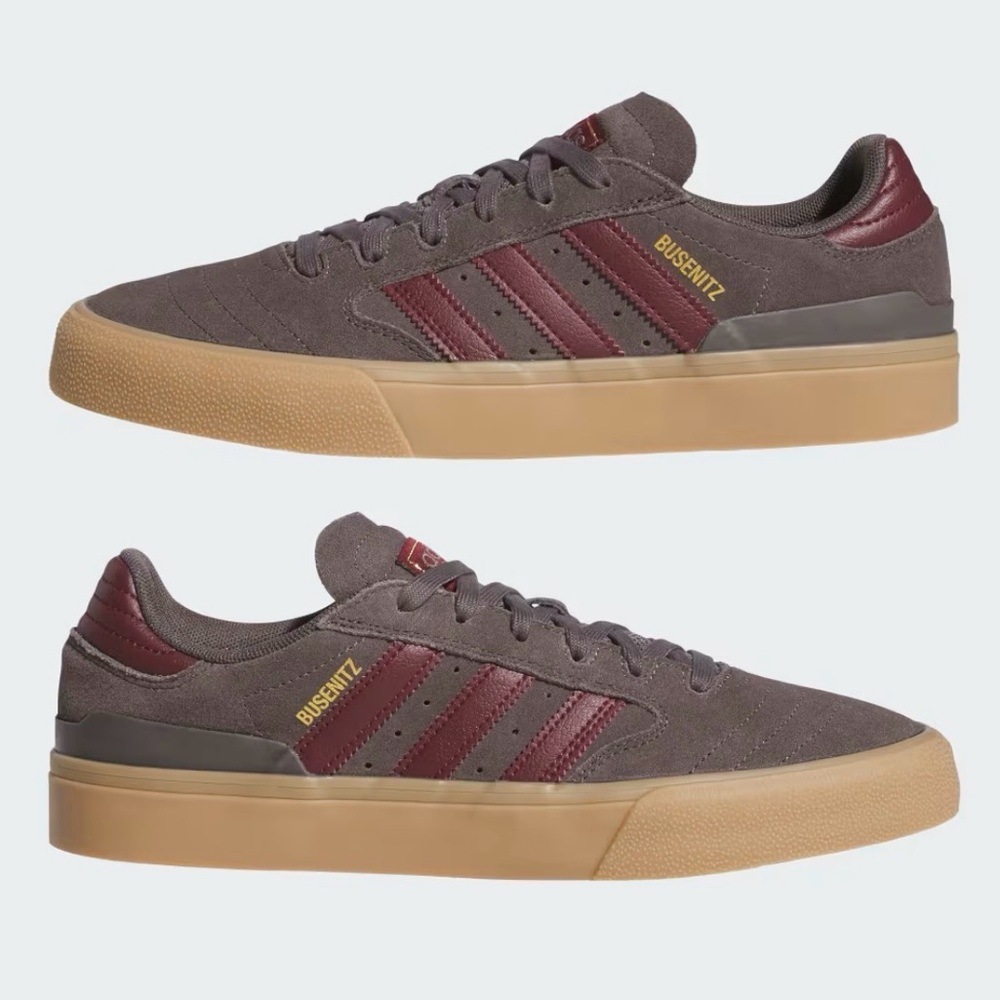 ADIDAS SKATEBOARDING BUSENITZ VULC II SHOES (CHARCOAL SHADOW RED GUM)